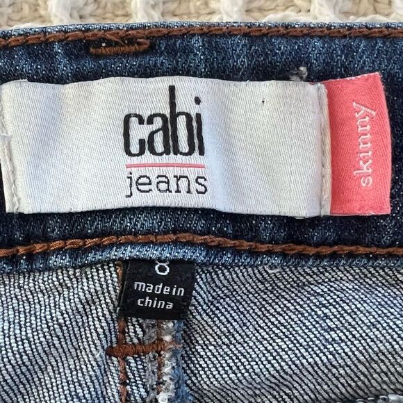Cabi #5493 Rinse Skinny Dark Wash Stretch Mid-rise Denim Jeans Size 8 - Picture 7 of 14